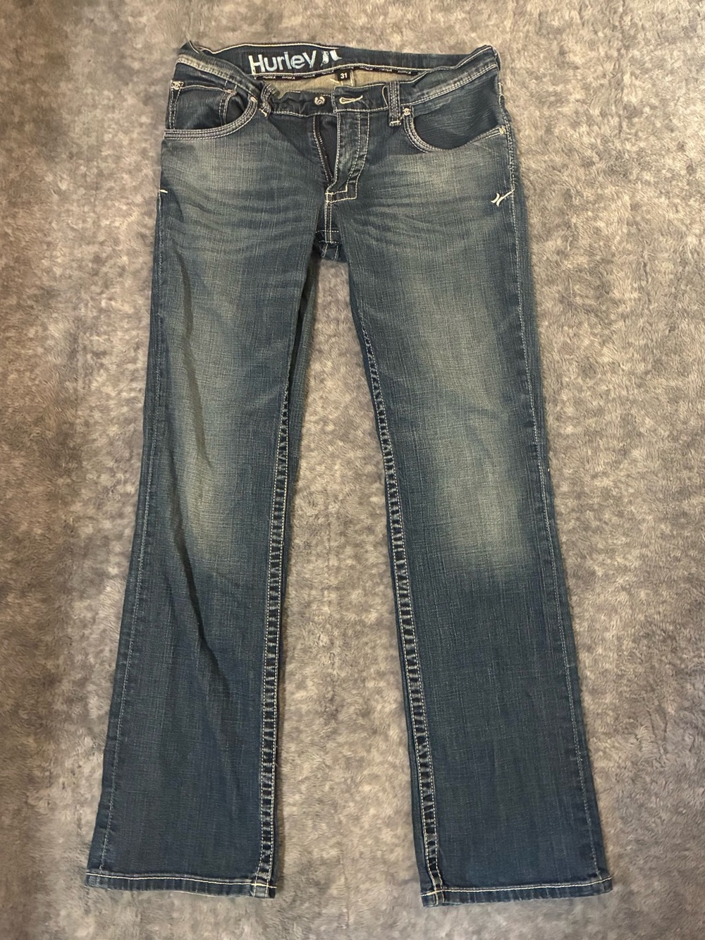 Hurley Women's Bootcut Jeans in Washed Blue